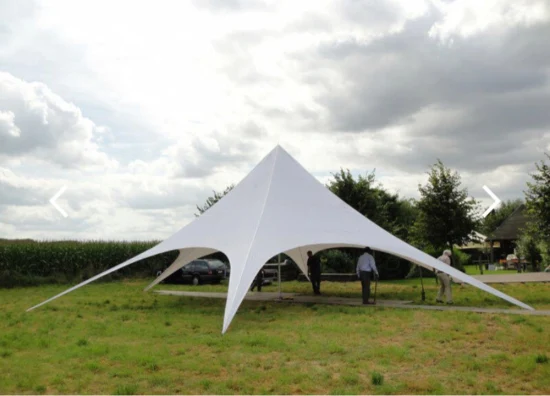 Tessuto Oxford pubblicitario con palo in alluminio con tenda per eventi all'aperto con stampa a colori CMYK, tenda protettiva per feste con tettoia per esposizione di stelle per matrimoni, tendone per tendone, tenda protettiva